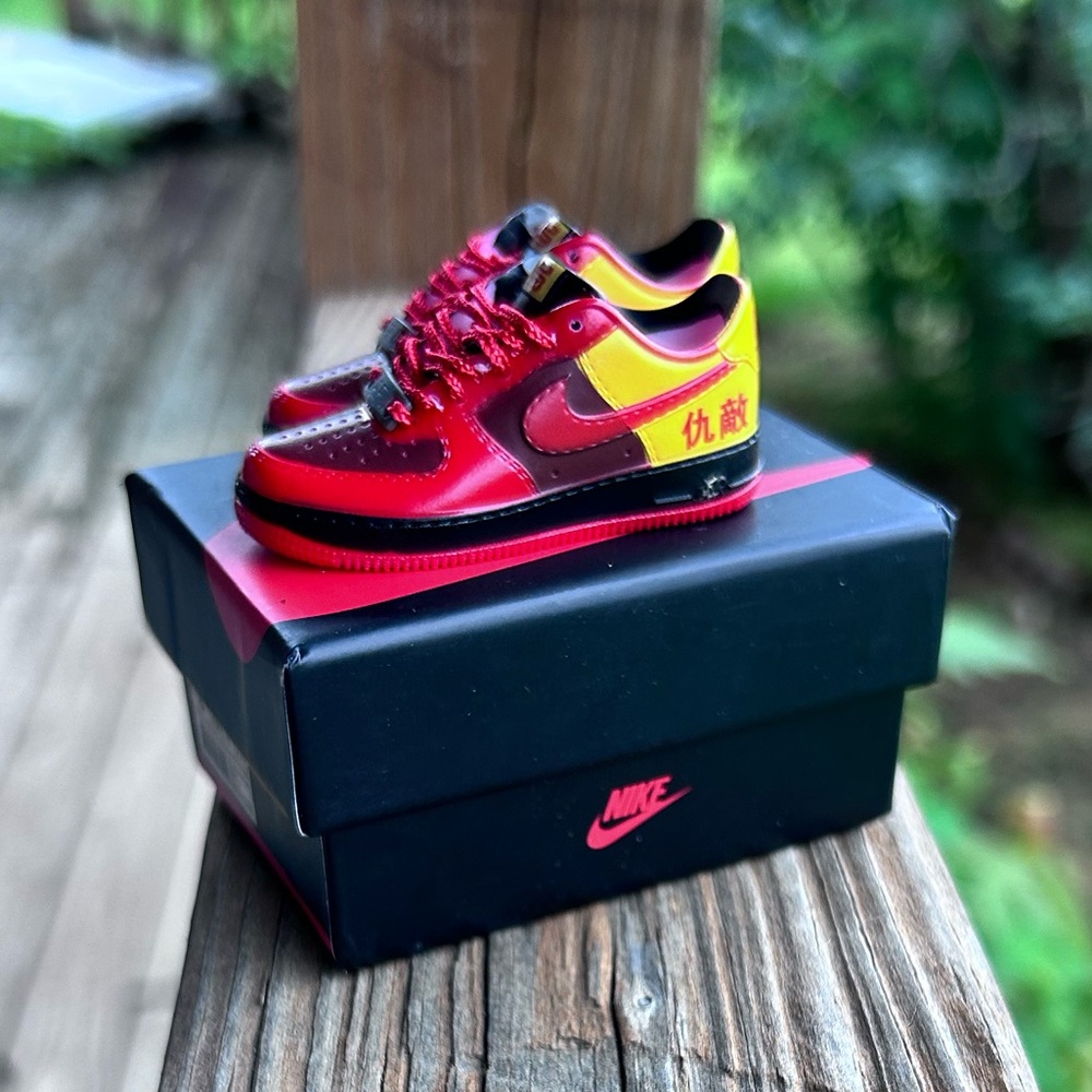 MINI Nike Red & Yellow Miniature Sneaker Display